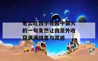 老公吃我小花园中最火的一句竟然让我意外收获满满惊喜与灵感