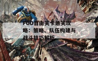 FGO自由关卡通关攻略：策略、队伍构建与战斗技巧解析