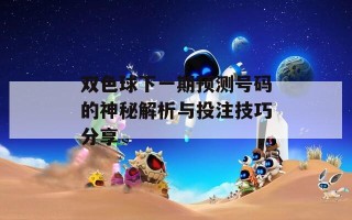 双色球下一期预测号码的神秘解析与投注技巧分享