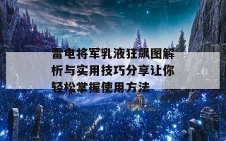 雷电将军乳液狂飙图解析与实用技巧分享让你轻松掌握使用方法