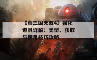 《真三国无双4》强化道具详解：类型、获取与使用技巧攻略