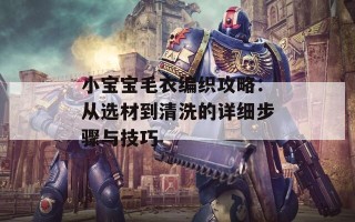 小宝宝毛衣编织攻略：从选材到清洗的详细步骤与技巧