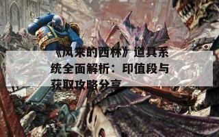 《风来的西林》道具系统全面解析：印值段与获取攻略分享