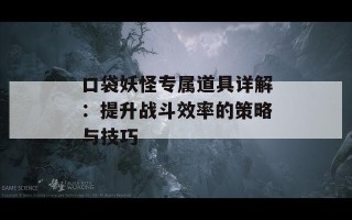 口袋妖怪专属道具详解：提升战斗效率的策略与技巧