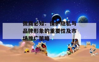 微商必知：保护隐私与品牌形象的重要性及市场推广策略