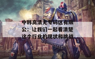 中韩高清无专码区有限公：让我们一起看清楚这个行业的现状和挑战