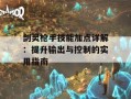 剑灵枪手技能加点详解：提升输出与控制的实用指南