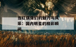 当红偶像们的魅力与风采：国内明星的精彩瞬间