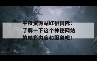 午夜资源站红桃国际：了解一下这个神秘网站的精彩内容和服务吧！