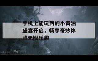 手机上能玩到的小黄油盛宴开启，畅享奇妙体验无限乐趣