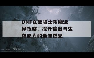 DNF女圣骑士附魔选择攻略：提升输出与生存能力的最佳搭配