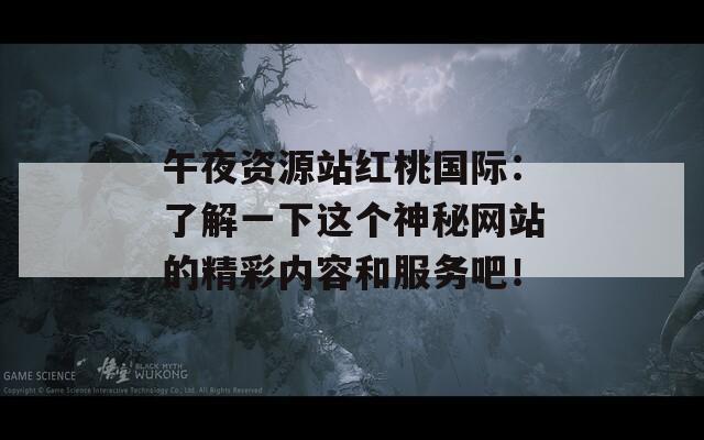 午夜资源站红桃国际：了解一下这个神秘网站的精彩内容和服务吧！-第1张图片-商贸手游网