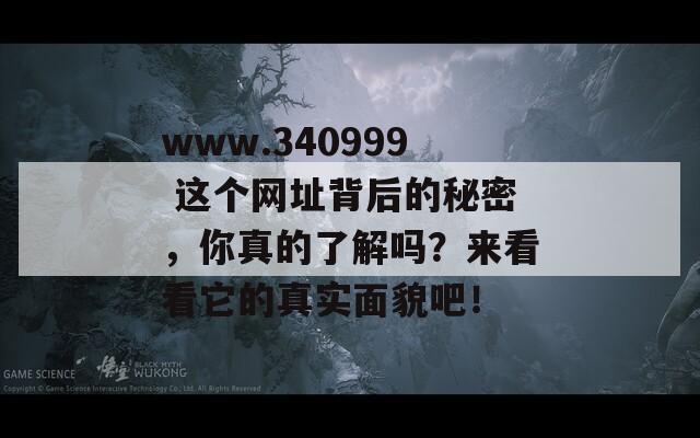 www.340999 这个网址背后的秘密，你真的了解吗？来看看它的真实面貌吧！-第1张图片-商贸手游网