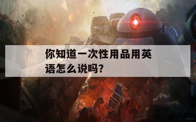 你知道一次性用品用英语怎么说吗？-第1张图片-商贸手游网