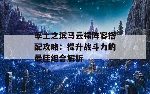 率土之滨马云禄阵容搭配攻略：提升战斗力的最佳组合解析-第1张图片-商贸手游网