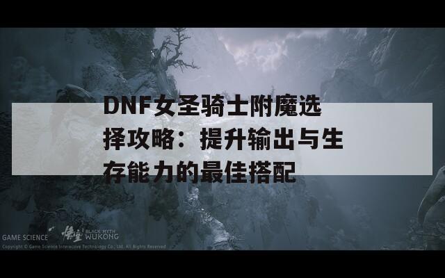 DNF女圣骑士附魔选择攻略：提升输出与生存能力的最佳搭配-第1张图片-商贸手游网